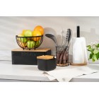 ARDESTO Підставка для столових приборів Midori 11х11х17см, метал, бамбук, чорна