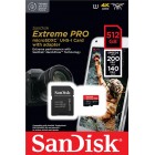 SanDisk Карта пам'яті microSD 512GB C10 UHS-I U3 R200/W140MB/s Extreme Pro V30 + SD