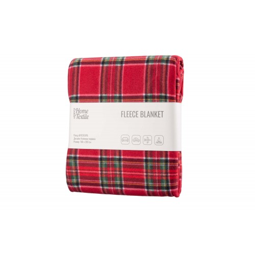 ARDESTO Плед Fleece, 160х200 см, 100% поліестер, клітинка червона ARDESTO Плед Fleece, 160х200 см, 100% поліестер, клітинка червона
