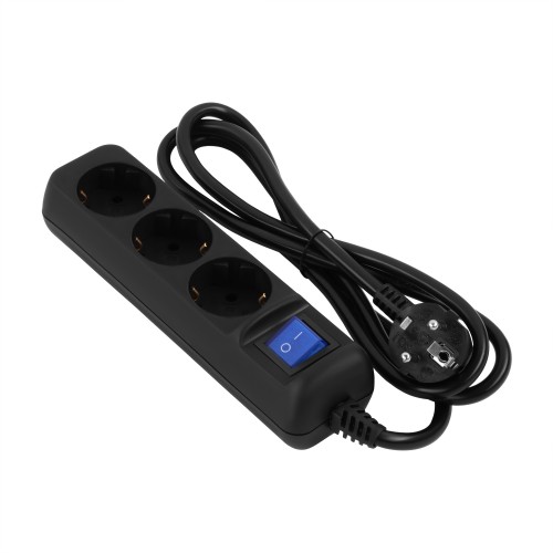 2E Подовжувач мережевий 3хТип F, 3х1.5мм кв, 16A, 1.5м, чорний 2E Подовжувач мережевий 3хТип F, 3х1.5мм кв, 16A, 1.5м, чорний