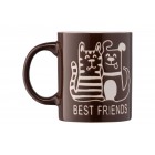 ARDESTO Чашка Best friends, 330 мл, коричнева, кераміка