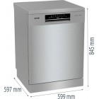 Gorenje Посудомийна машина, 16компл., A+++, 60см, дисплей, 3 кошика, AquaStop, сірий