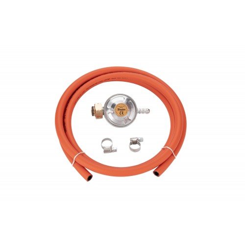 BRADAS Комплект підключення газового балону з вентилем Shell, український стандарт (редуктор W21.8x1/14LH 1шт, шланг 2м 1шт, хомут 2шт)