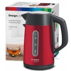 Bosch Електрочайник 1.7л, метал, червоний
