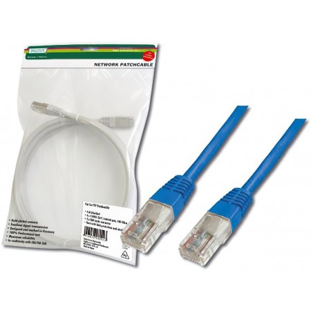 Digitus Патч-корд CAT 5e UTP, 3м, AWG 26/7, Cu, PVC, синій