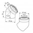 Bosch Відведення коаксіальне FC-CE60-45 на 45° для конденсаційних котлів Bosch Відведення коаксіальне FC-CE60-45 на 45° для конденсаційних котлів