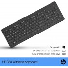HP Клавіатура мембранна 220, 104key, WL, EN/UK, чорний