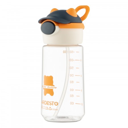 ARDESTO Пляшка для води Bear 550мл, пластик, оранжевий