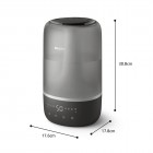 Philips Зволожувач повітря традиційне зволоження Series 1000, 41м2, 3л, 275мл/г, електр. кер-ння, режим сну, нічник, темно-сірий