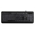 2E Клавіатура мембранна KS120 104key, USB-A, EN/UK/RU, White LED, чорний