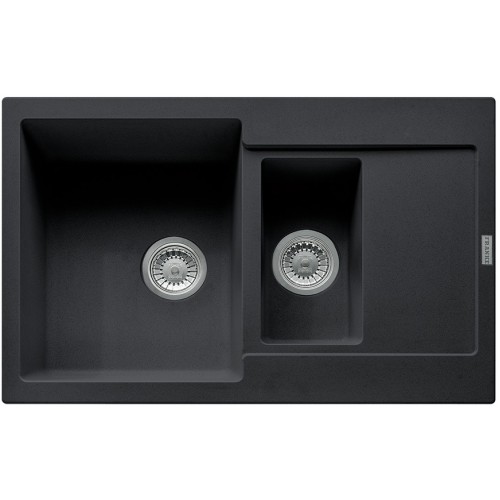 Franke Мийка кухонна Maris, фраграніт, прямокутник, з крилом, 780х500х200мм, чаша - 2, накладна, MRG 651-78, онікс Franke Мийка кухонна Maris, фраграніт, прямокутник, з крилом, 780х500х200мм, чаша - 2, накладна, MRG 651-78, онікс