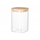 ARDESTO Банка для зберігання Midori, 480мл, скло, бамбук, квадратна, прозорий ARDESTO Банка для зберігання Midori, 480мл, скло, бамбук, квадратна, прозорий