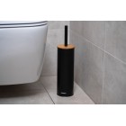 Набір щітка для унітазу з підставкою Ardesto Minimalism 9.5x27.5/38см, метал, поліпропілен, бамбук, чорний