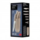 ARDESTO Набір ножів з блоком Gemini, 7 предметів, нержавіюча сталь, пластик, бежевий