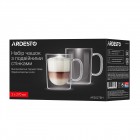 ARDESTO Набір чашок з ручками і подвійними стінками, 270мл, 2шт, боросилікатне скло, прозорий ARDESTO Набір чашок з ручками і подвійними стінками, 270мл, 2шт, боросилікатне скло, прозорий