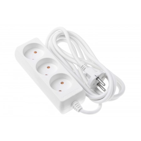 2E Мережевий подовжувач 3XCEE 7/17, 2G*1.0мм, 3м, білий