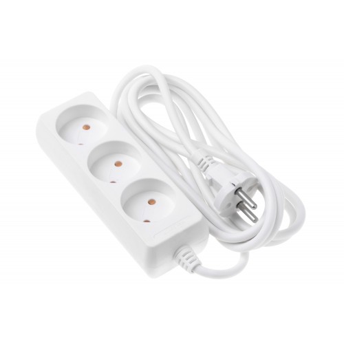 2E Мережевий подовжувач 3XCEE 7/17, 2G*1.0мм, 3м, білий 2E Мережевий подовжувач 3XCEE 7/17, 2G*1.0мм, 3м, білий