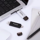 Портативний SSD Transcend 1TB USB 3.1 Gen 2 Type-A + Type-C ESD310 Чорний