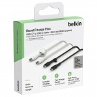 Belkin Кабель USB-C > USB-C заряджання/синхронізації 1м, 60Вт, Type-C, силіконовий з кліпсою (2 Pack) чорний/білий