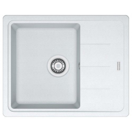 Franke Мийка кухонна Basis, фраграніт, прямокутник, з крилом, 620х500х200мм, чаша - 1, накладна, BFG 611-62, білий