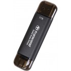 Портативний SSD Transcend 1TB USB 3.1 Gen 2 Type-A + Type-C ESD310 Чорний
