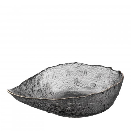 ARDESTO Салатник Leaf, 21.5см, скло, сірий