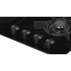 Hansa Варильна поверхня комбінована (2 газ + 2 електро), 59,2см, розширена зона, чавун, чорний