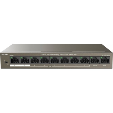 Tenda Комутатор TEF1110P-8-63W 8xFE PoE, 2xFE Uplink