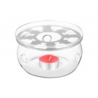 ARDESTO Підставка для заварника зі свічкою, 12,5 х 6,4 см, боросилікатне скло