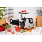 ARDESTO М'ясорубка, 1700Вт, продук.-1.6кг/хв, 2 решітки + для ковб., кеббе, насадка для томатів, пластик+метал, чорно-сріблястий