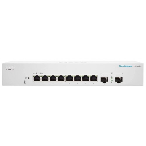 Cisco Комутатор CBS220 Smart 8-port GE, Ext PS, 2x1G SFP