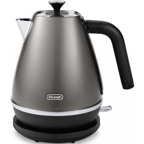 Delonghi Електрочайник Distinta Titanium, 1.7л, Strix, метал, сірий
