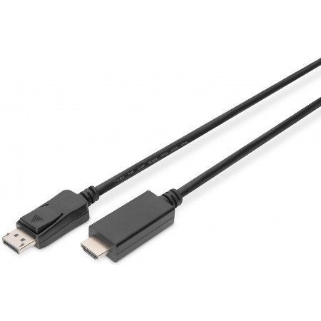 Digitus Кабель DisplayPort > HDMI (M/M), 2м, чорний
