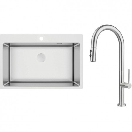Deante Набір для кухні Olfato стальна мийка ZPO_010C + зміш.