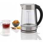 Gorenje Електрочайник 1.7л, 2,200 Вт, strix контроль, скло, нерж
