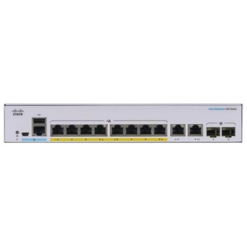 Cisco Комутатор CBS250 Smart 8-port GE, PoE, Ext PS, 2x1G Combo Cisco Комутатор CBS250 Smart 8-port GE, PoE, Ext PS, 2x1G Combo
