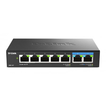 D-Link Комутатор DMS-107/E 2x2.5GE, 5xGE, Некерований