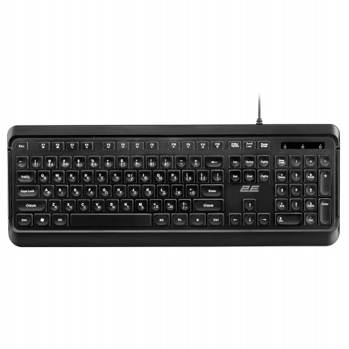 2E Клавіатура мембранна KS120 104key, USB-A, EN/UK, White LED, чорний 2E Клавіатура мембранна KS120 104key, USB-A, EN/UK, White LED, чорний