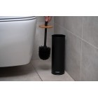 Набір щітка для унітазу з підставкою Ardesto Minimalism 9.5x27.5/38см, метал, поліпропілен, бамбук, чорний