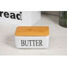 ARDESTO Маслянка Midori 16.5х10х8см, кераміка, бамбук, біла ARDESTO Маслянка Midori 16.5х10х8см, кераміка, бамбук, біла