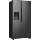 Gorenje Холодильник SBS, 179х70х92см, 2 двері, 376(190)л, А++, NF+, Інв., Зона св-ті, диспенсер, генератор льоду, Зовн. Диспл, чорний