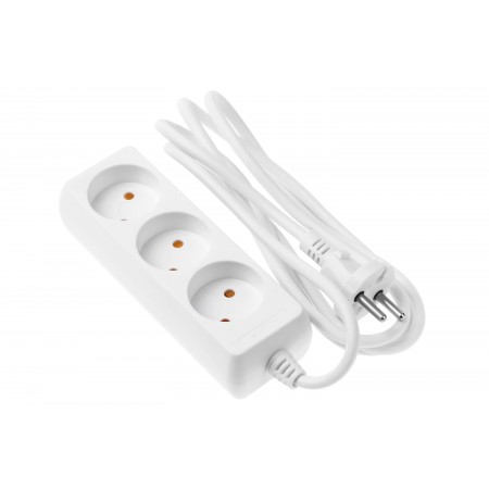 2E Мережевий подовжувач 3XCEE7/17, 2G*1.0мм, 1.8м, білий