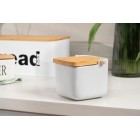 ARDESTO Цукорниця Midori 12х12х11см, 840мл, кераміка, бамбук, біла ARDESTO Цукорниця Midori 12х12х11см, 840мл, кераміка, бамбук, біла