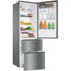 Haier Холодильник багатодверний, 190.5x59.5х65.7, холод.відд.-233л, мороз.відд.-114л, 3дв., А++, NF, інв., дисплей, зона нульова, сріблястий
