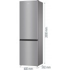 Gorenje Холодильник з нижн. мороз. камерою, 200х60х60см, 2 двері, 235(96)л, А++, NoFrost+, Зона св-ті, сірий