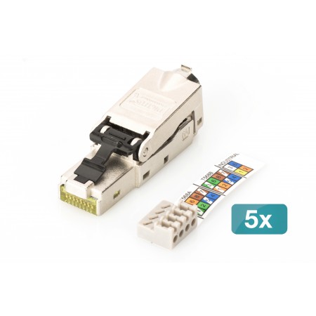 Конектор DIGITUS CАТ 6A RJ45 Field Termination, STP, 5шт.