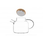 Заварник Ardesto Gemini 1200мл, боросилікатне скло, бамбук, прозорий Заварник Ardesto Gemini 1200мл, боросилікатне скло, бамбук, прозорий