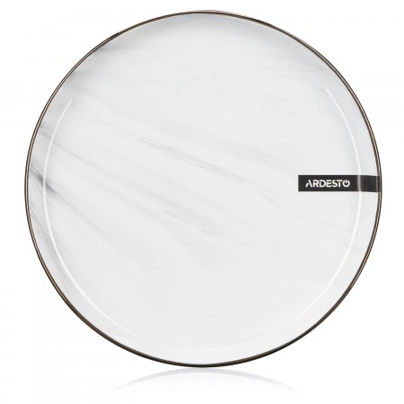 ARDESTO Тарілка десертна Marmo, 19 см, біла, кераміка