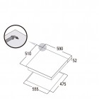 Cata Варильна поверхня газова на склі, 60см, чавун, CCI 6031 BK, чорний