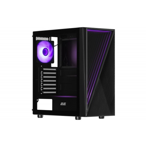 2E Gaming Корпус Infinity G205A без БЖ 2xUSB3.0, 1xUSBType-C, 1x120мм ARGB, 2x120мм, VGA 345мм, LCS ready, TG Side Panel, ATX, чорний